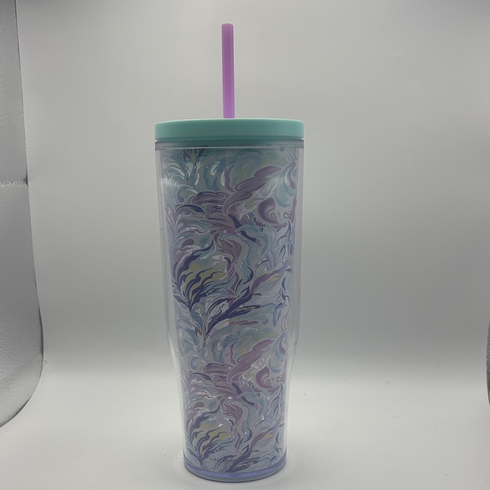 Simply Southern Purple and Mint Swirl Tumbler with Straw